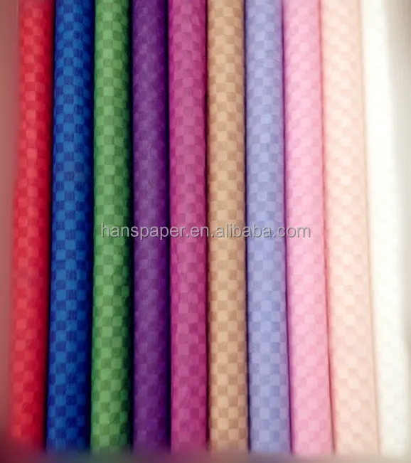 Decorative grid flower wrapping paper