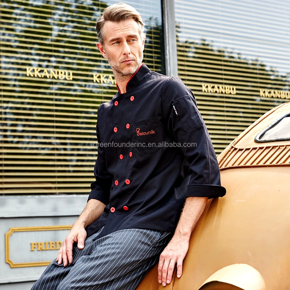 65/35 Poly Cotton Material Long Sleeves Chef Coat Chef Jacket Chef Uniforms Supply