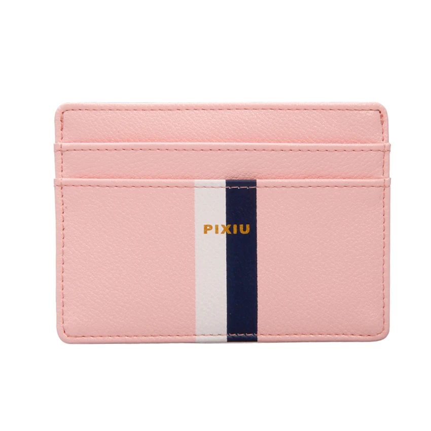 Factory Sale Pink Gift Set Series PU / Real leather Card Holder Handbag Luggage Tag Zipper Bag Holder Printing Logo Big Bag