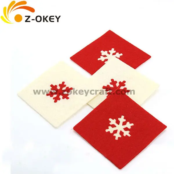 best price Hot Sale 2015 new design Christmas felt table coaster table placemat cup pad table decoration pan holder