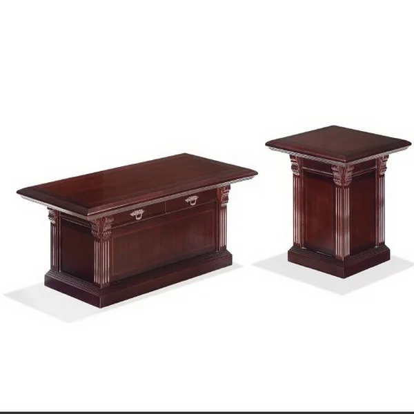 High End Modern General Manager Wood Veneer Luxurious Smart Executive Office Desk Furniture