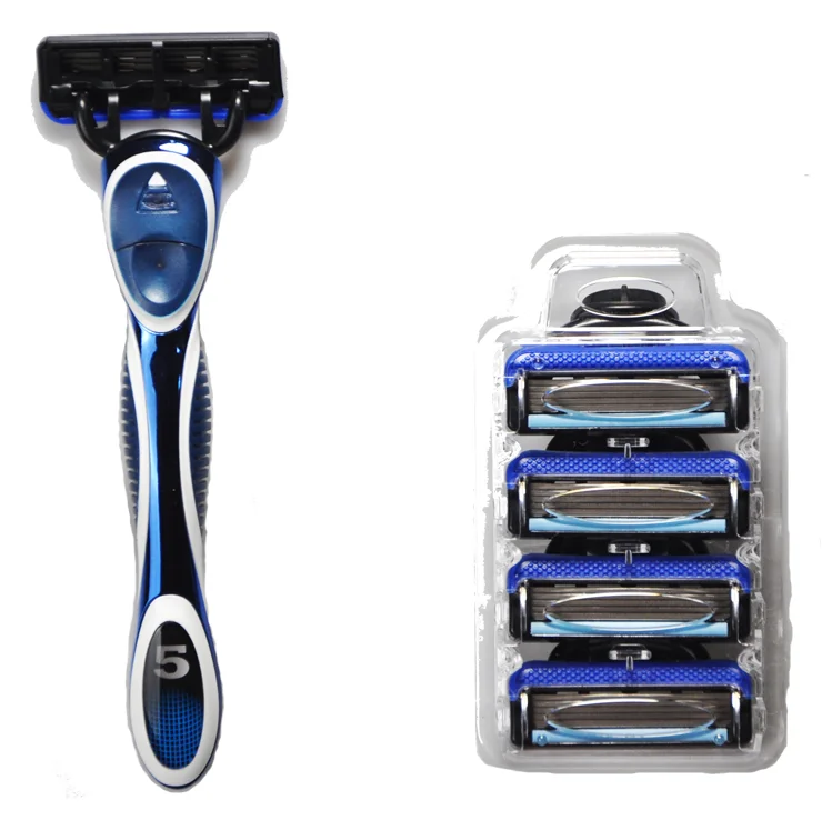 Система бритья с 5 лезвиями, бритва с металлической ручкой и заменяемым картриджем, Лидер продаж, Amazon для мужчин