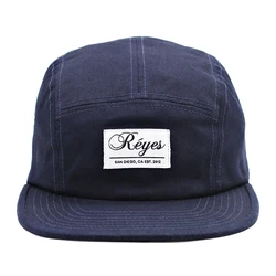 Wholesale Custom Five Panel Navy Blue Private Label Logo Camp Cap Nylon 5 Panel Cap