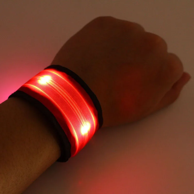 high bright led flashing strip light flat optical fiber slap bracelet