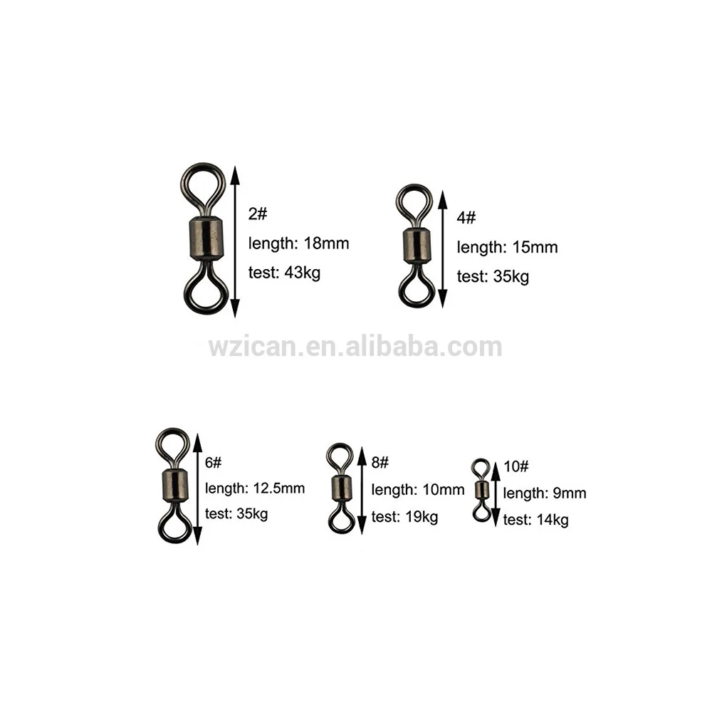 sell made in china high quality 320pcs/box fishing rolling swivel strong fishing tackle
