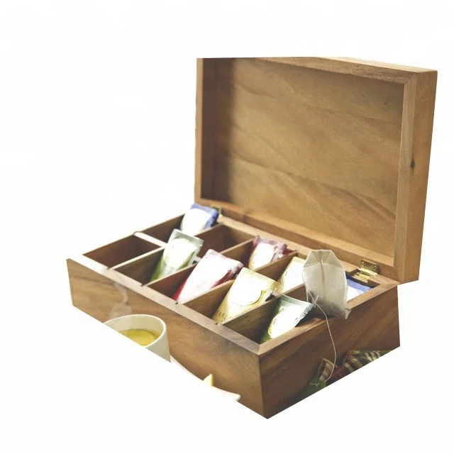 Ironwood Gourmet Acacia Wood Rectangle Tea Chest