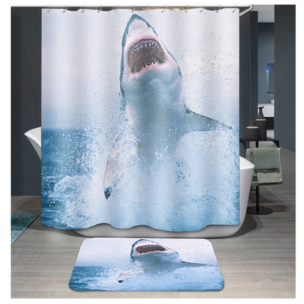 
Waterproof polyester customized shower curtain with your photo designs for bathroom 