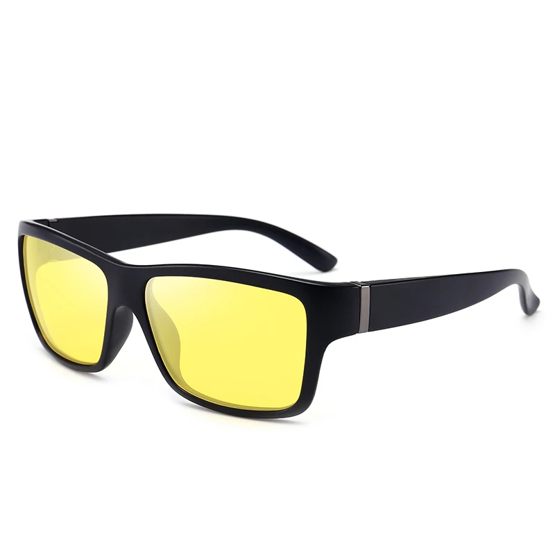 
wholesale big square plastic sun glasses yellow night vision lens custom logo private polarized sunglasses men 