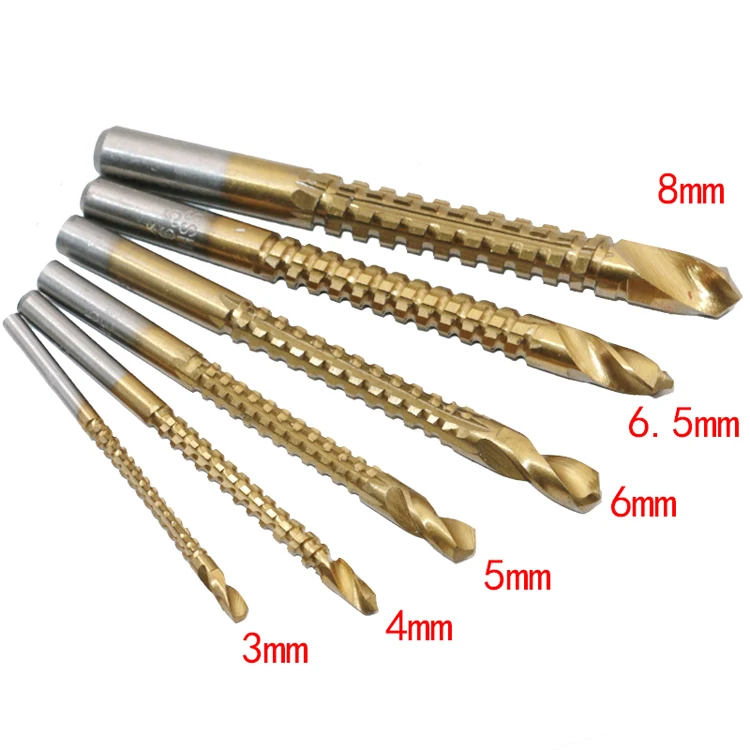 6 PCS/Set High Speed Steel Straight Shank Twist Drill Bit for Drilling Metal, Wood and Plastics