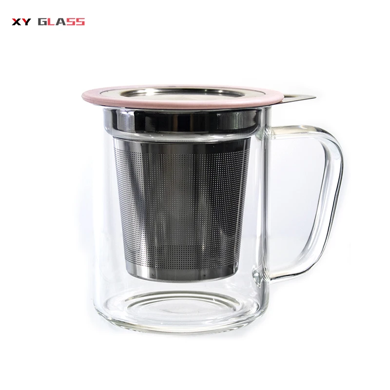 promotional high borosilicate heat resistant thick bottom handmade glass tea  mug