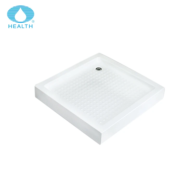 Portable retangular and square-shaped white shower tray