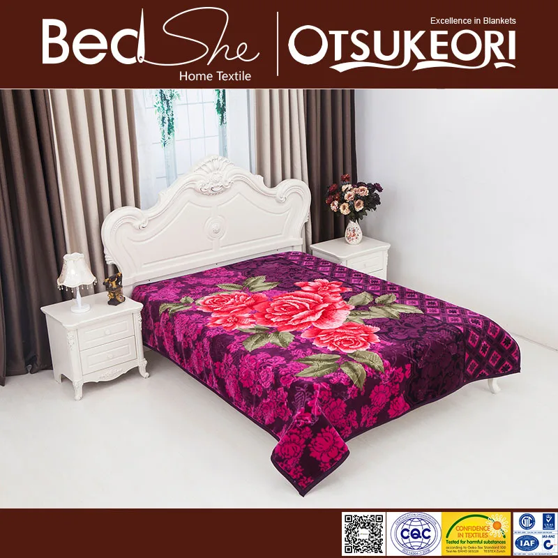 Gonden Dream 100% Polyester Wholesale Riyadh Luxury Flower Design 4kg 2ply 1 Side Embossed Mink Blankets