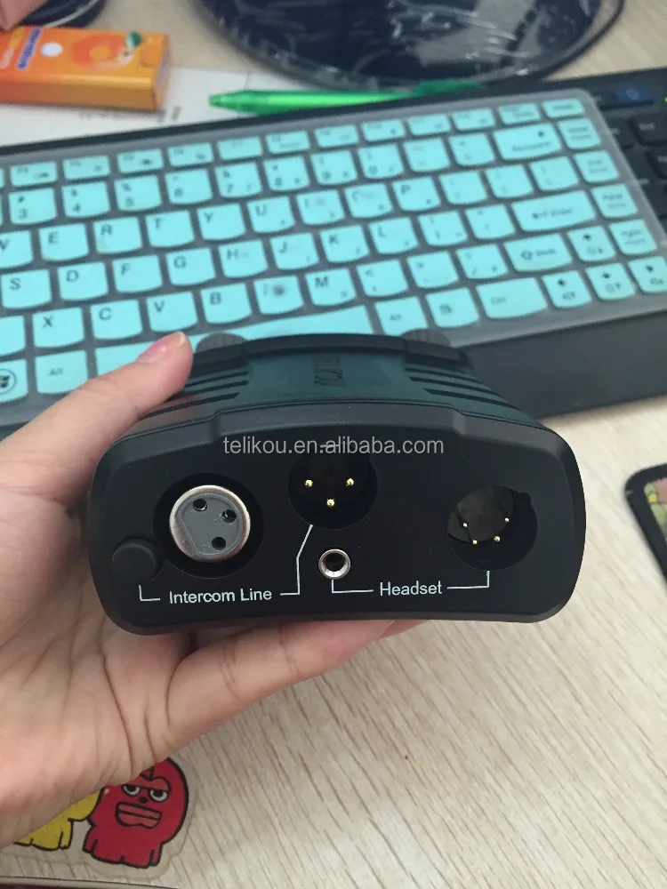 TELIKOU BK--201 Dual channel Belt pack XLR-3 Intercom Loop Through Connector, compatible with RTS dual channel belt pack