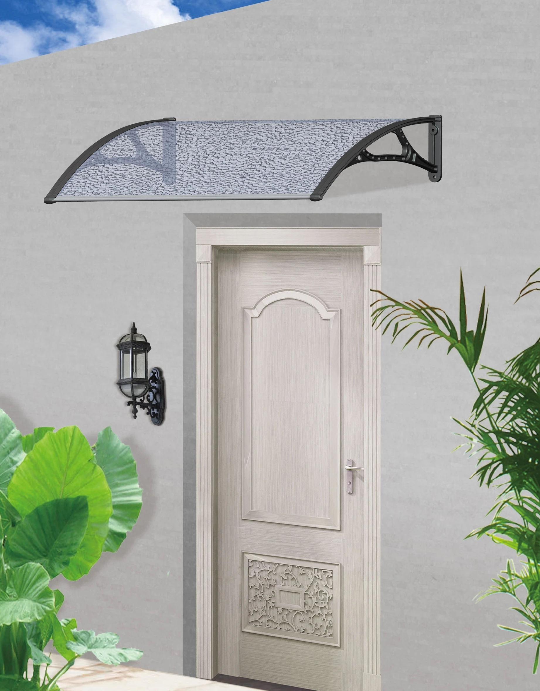 
Engineering Plastic bracket polycarbonate entrance canopy for front door or window 