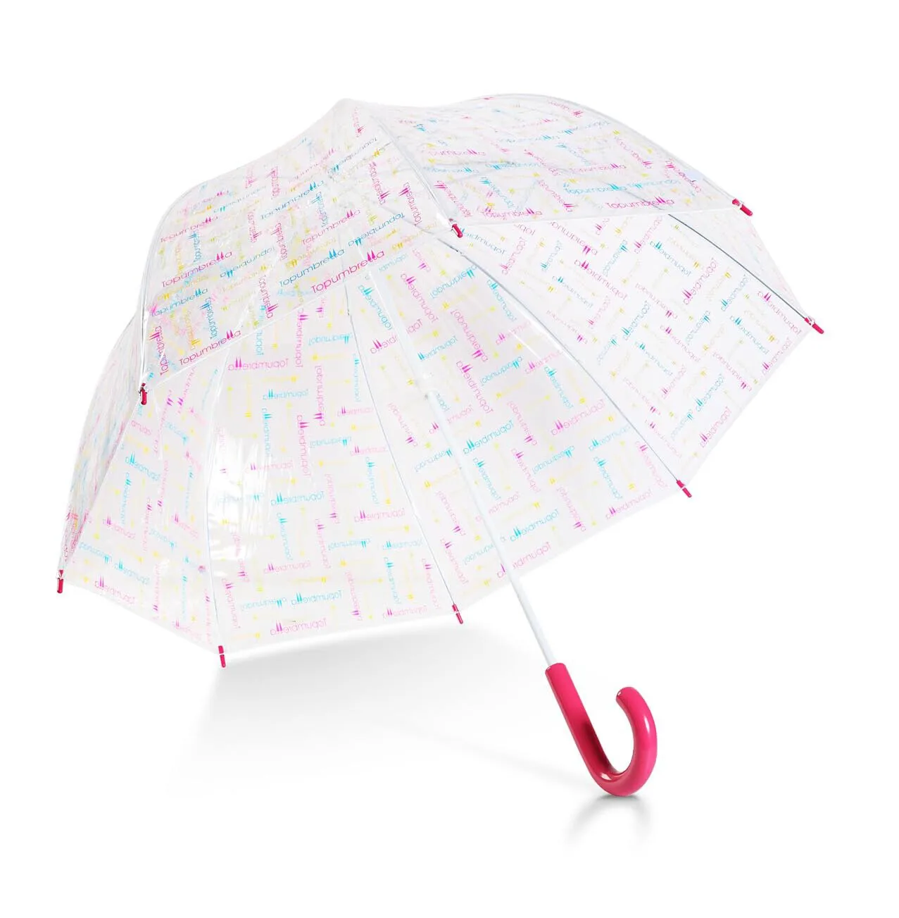 23'8ribs waterproof transparent plastic folding umbrella