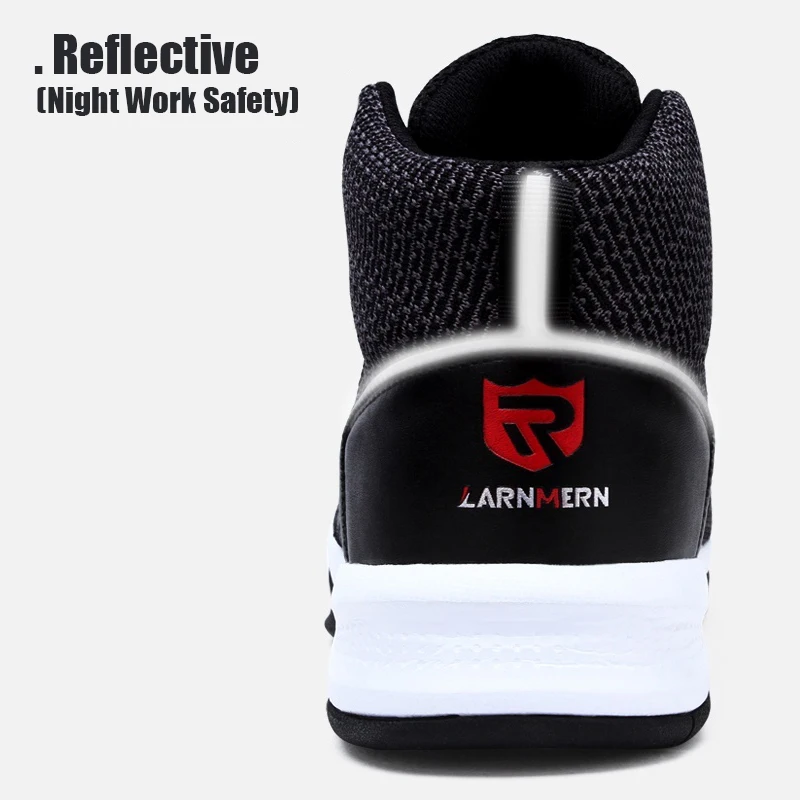 Мужские защитные ботинки LARNMERN со стальным носком, дышащая легкая рабочая обувь, строительные защитные ботинки