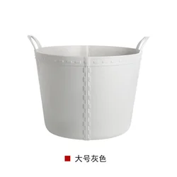 Wokahome Household Basket Plastic Laundry Organizer Baskets Hamper Bag with Soft Handles Waterproof