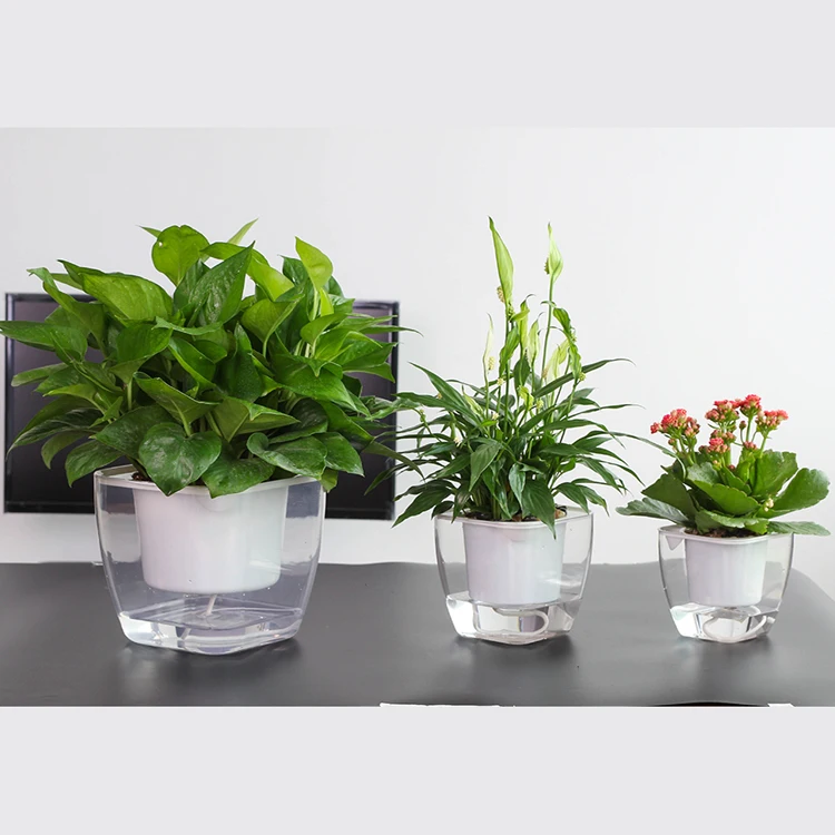 self watering flower pot indoor decorate garden plastic flower pot