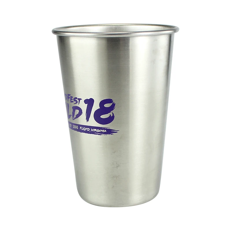 Custom simple logo special vacuum Stainless Steel Beer Drinking mug without handle