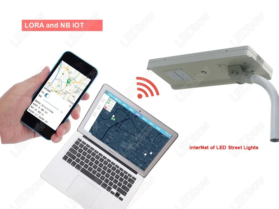 LEDbow Integareted All In one Led street light with smart camera/smart led display/RFID /smart charging pile