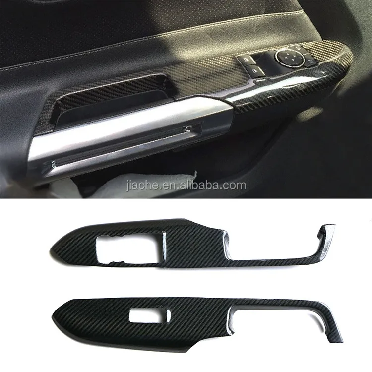 
Real Carbon Fiber Interior Trims Dashboard Meter Bar Cover Mouldings For Ford Mustang 2015 2016 2017 Center Console decoration 