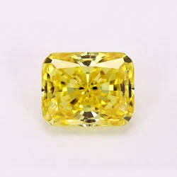 hand polish 5A grade 6x8mm loose canary yellow octangle shape radiant cut cubic zirconia stones