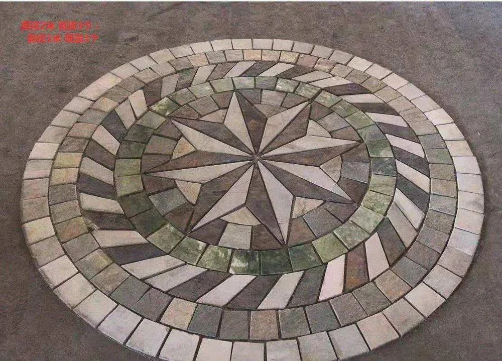 Slate Mosaic Pattern Decorative Natural Garden Round Paving Stone