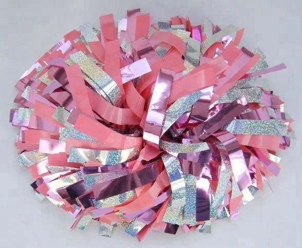 plastic pink pom poms for cheerleading