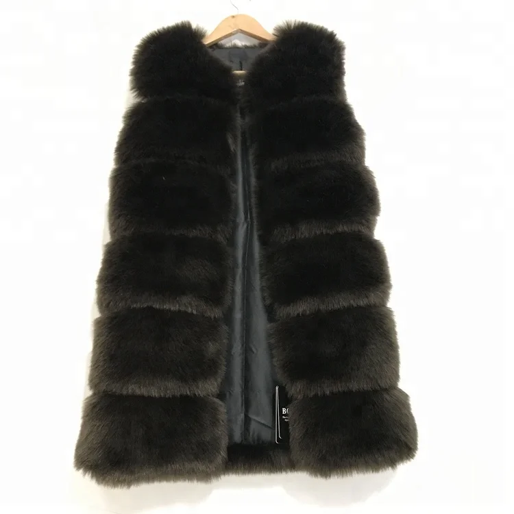 Women vest middle long certified china popular brand fur coat