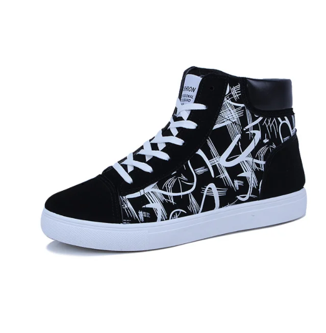 UP-0071J Fashion casual canvas shoes high neck men shoes sneakers for winter autumn
