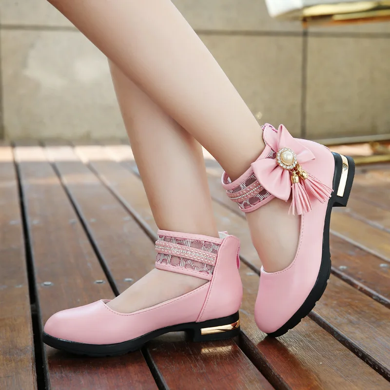 or10886h Spring autumn new model children shoes girls kids little high heel leather shoes