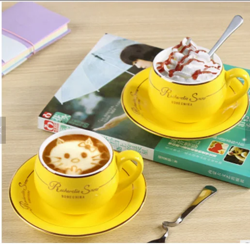 
Ceramic Wedding Gift Box Coffee Cup and Mugs Set Saucer and Spoon Porcelain Mug Tea Set 