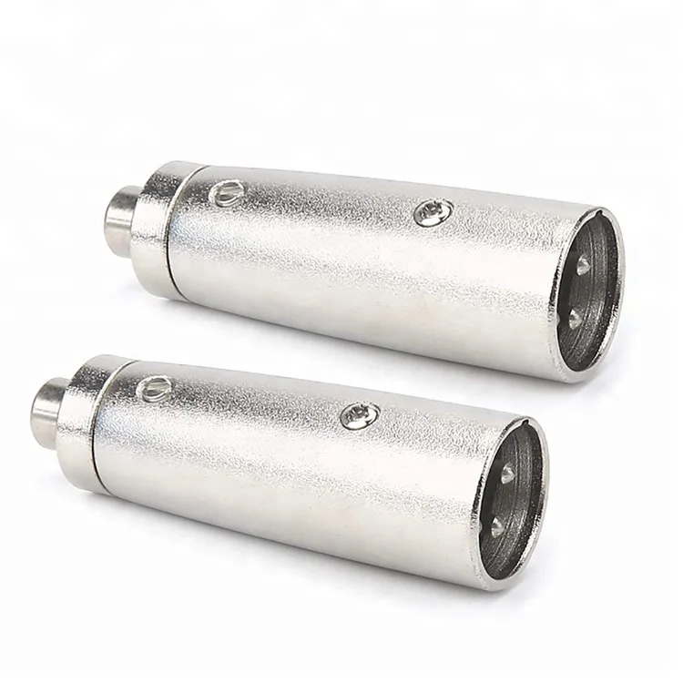 Metal XLR 3 Pin Male to RCA Female Adapter