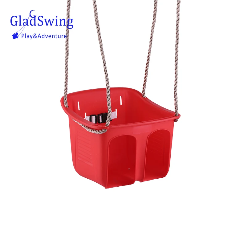 Gladswing High Back Full Bucket Toddler Swing Seat with Adjustable Rope and Carabiners, Cute Elephant Design