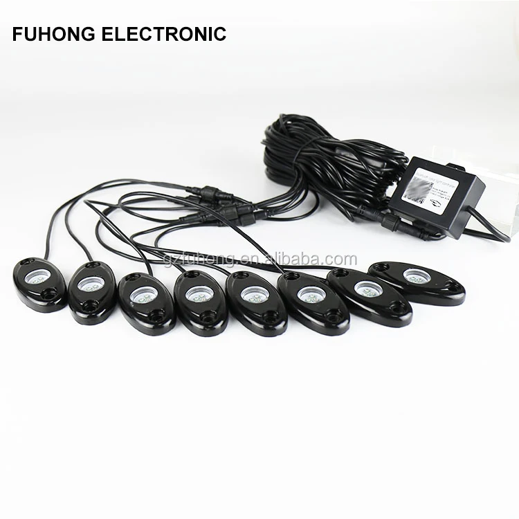 
Hot selling Auto 8 Pods DIY Flash Small Strobe App Control Rgbw Rock Light 