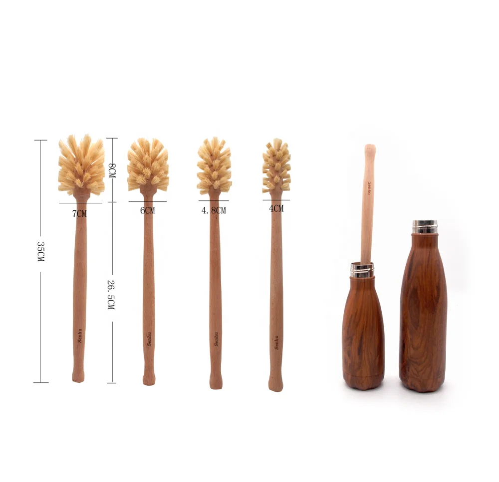 
Wooden bottle cleaning brush wood bottle brush glass brush 