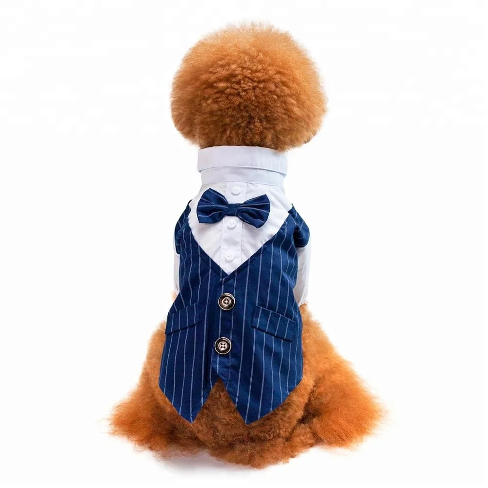 Wedding Dog Shirt Formal Tuxedo for Dog Stylish Pet Halloween Bow Tie Apparel