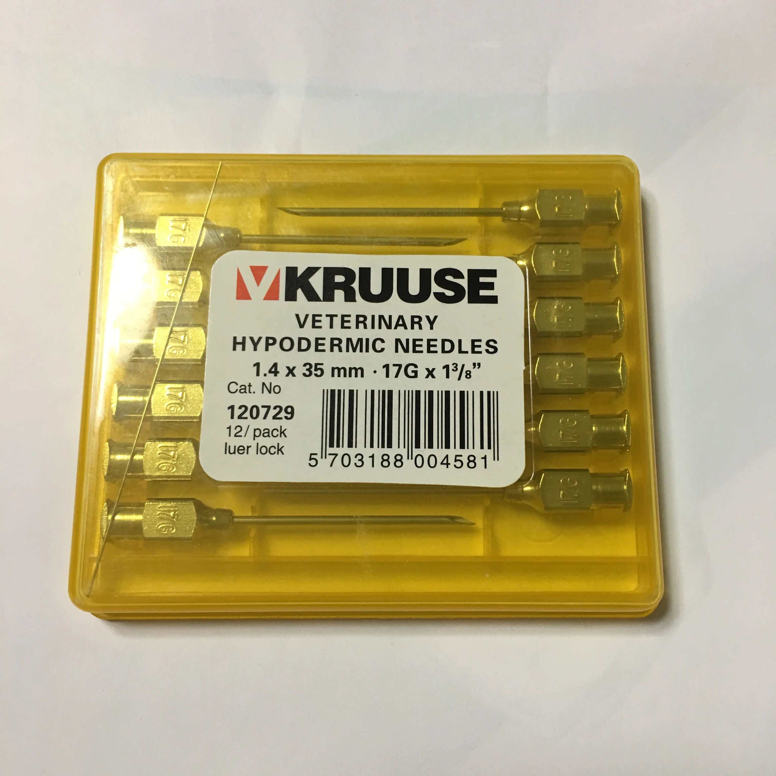 1.4*35 mm Veterinary stainless steel 17G 3/8  inch syringe needle with luer lock for pig animal chicken