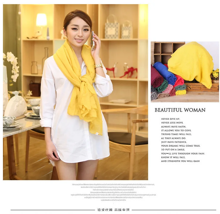 women scarf New Stylish Spring Autumn All-Match Women Scarf with High Quality Solid Color Scarfs