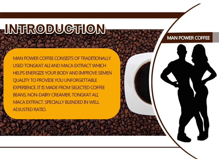 Male Enhancement  Stong Man Energy Tongkat Ali Maca Mushroom Coffee