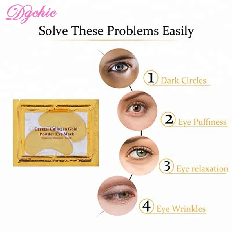 Кристалл Гель коллагеновая маска для глаз Gold Eye Pad анти-старения и уменьшения