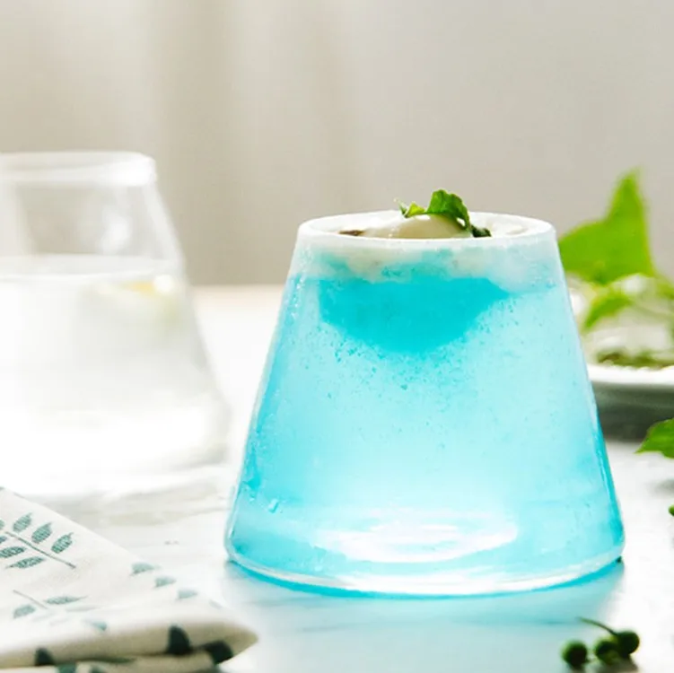 JHROC07 Creative Fuji Shape Large Borosilicate Big Drinking Water Glass Cup