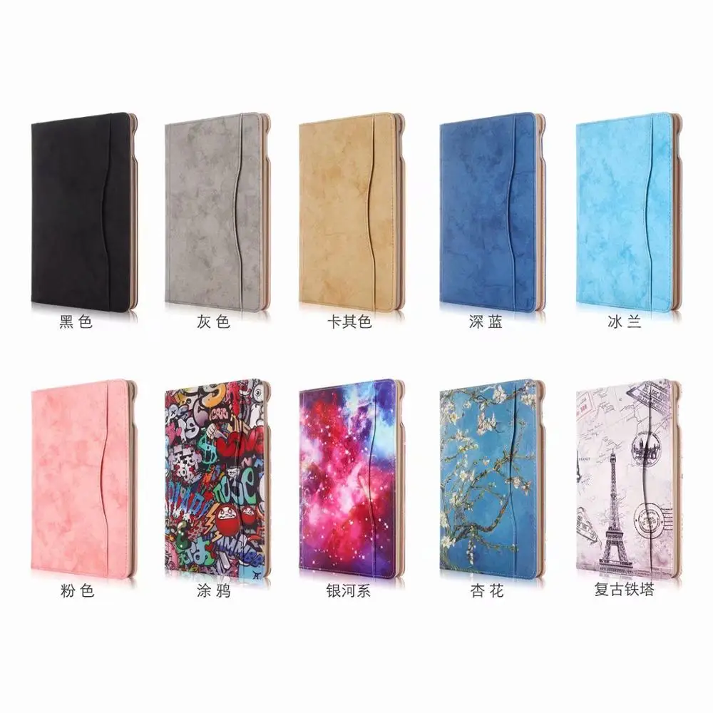
PU Leather For IPad 9.7 Inch 2018/2017 Case, Premium Leather Business Slim Folding Stand Folio Cover with Auto Wake/Sleep 