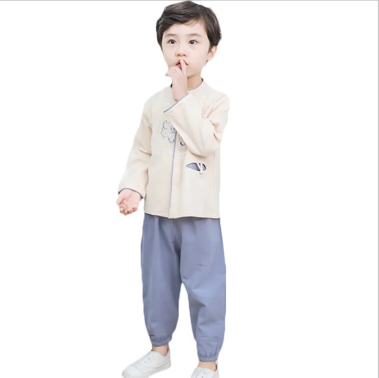 cotton and linen children tang suit two sets hanfu Chinese traditional clothing kids