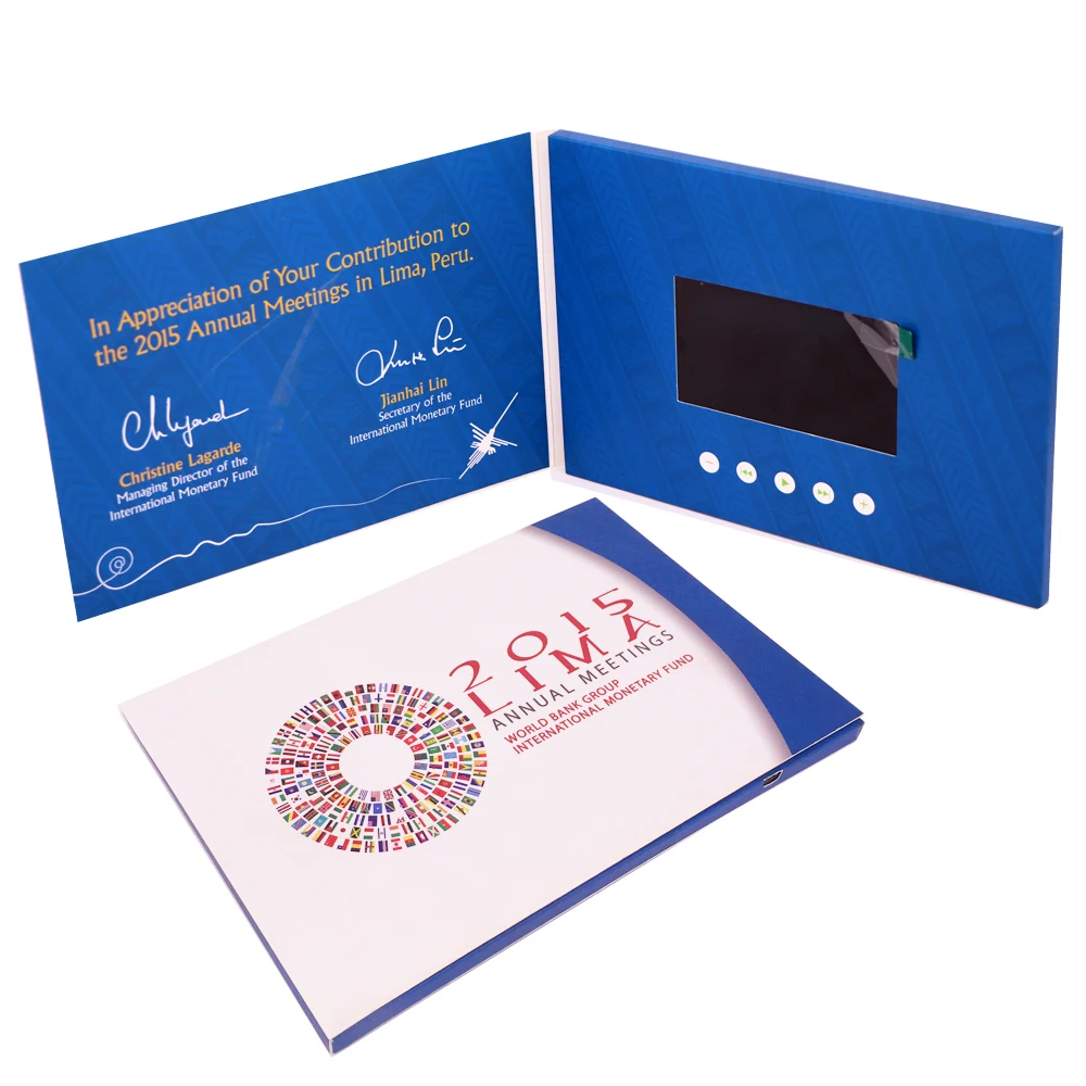 Customized LCD Screen Cardboard Business Video Brochure