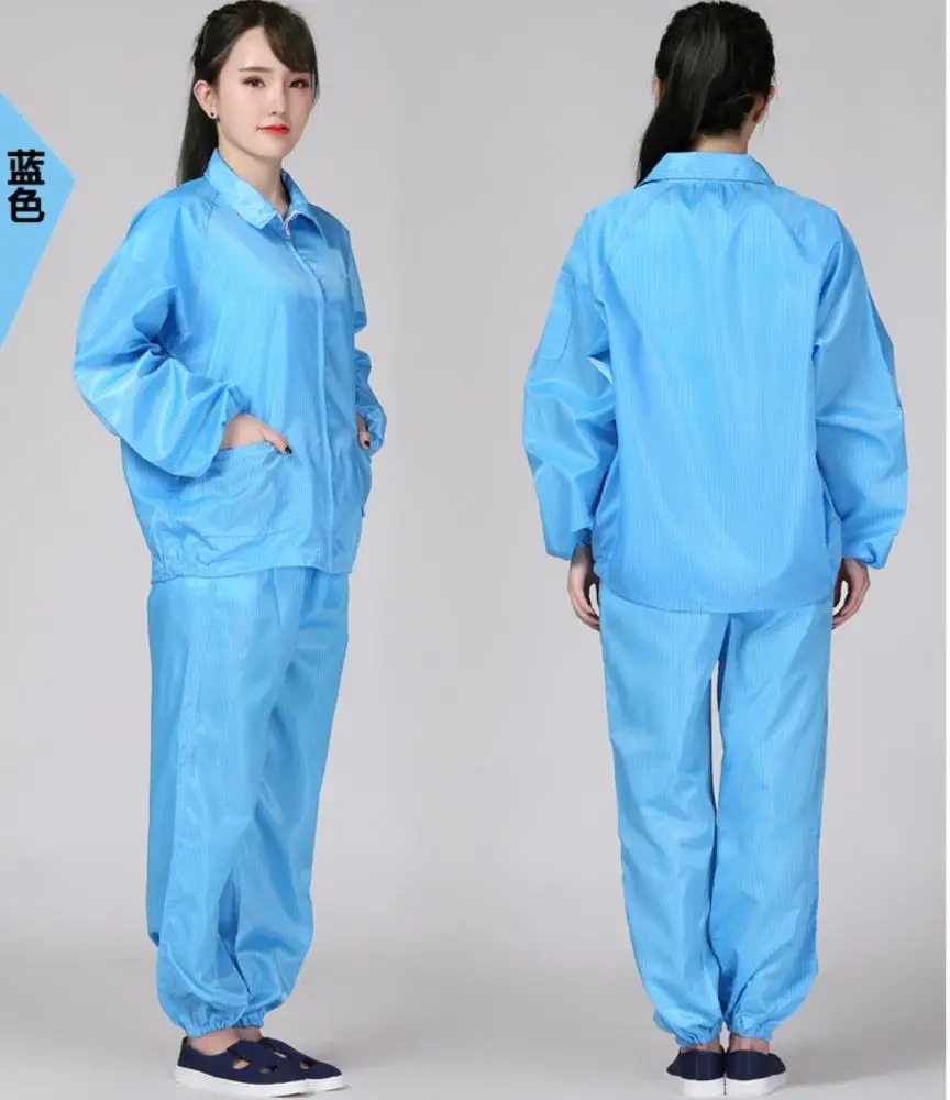 Comfortable AntiStatic ESD Cleanroom Jacket and Pants For Workers