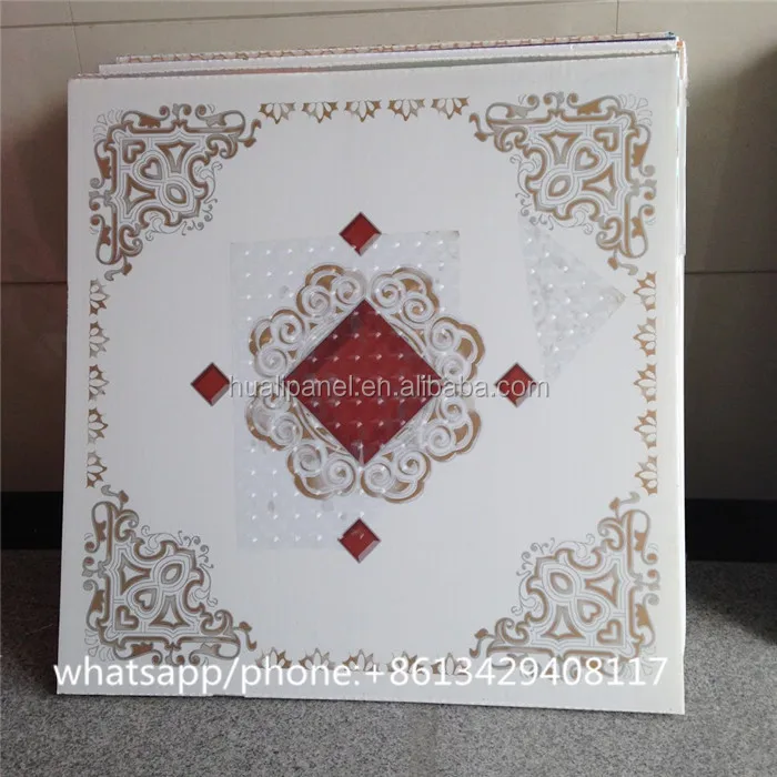 pvc ceiling 60X60 hot stamping square roof panel in Sri Lanka