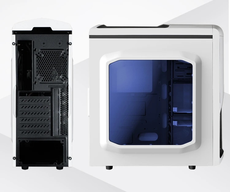 Best quality horizontal computer case atx gaming pc case with 14cm LED cooler fan