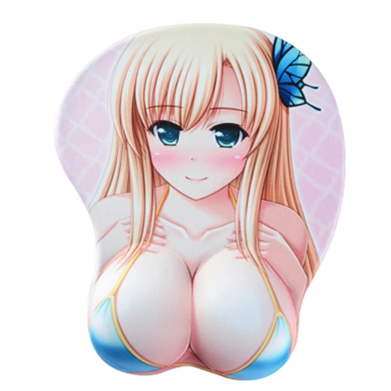 Custom gaming mouse mat 3D anime cartoon girl big breast boob rubber wrist rest gel mouse pad
