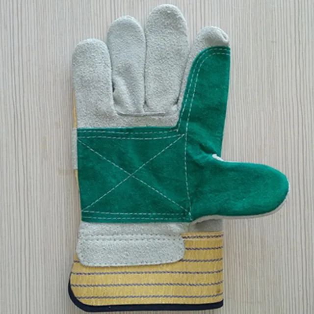 Double Palm Heavy Duty Reinforced Rigger Leather Work Gloves Safety Gauntlets